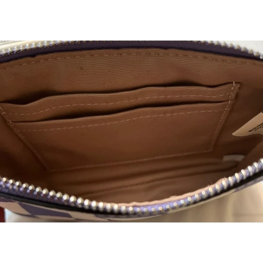 Coach Corner Zip Wristlet With Checkerboard Print Style CR813